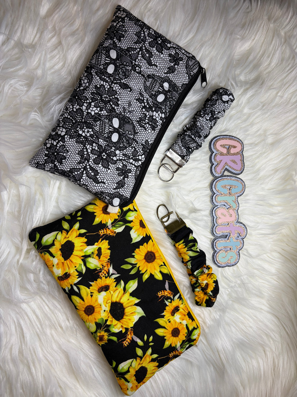 Matching Clutch & Scrunchie Wristlet Sets