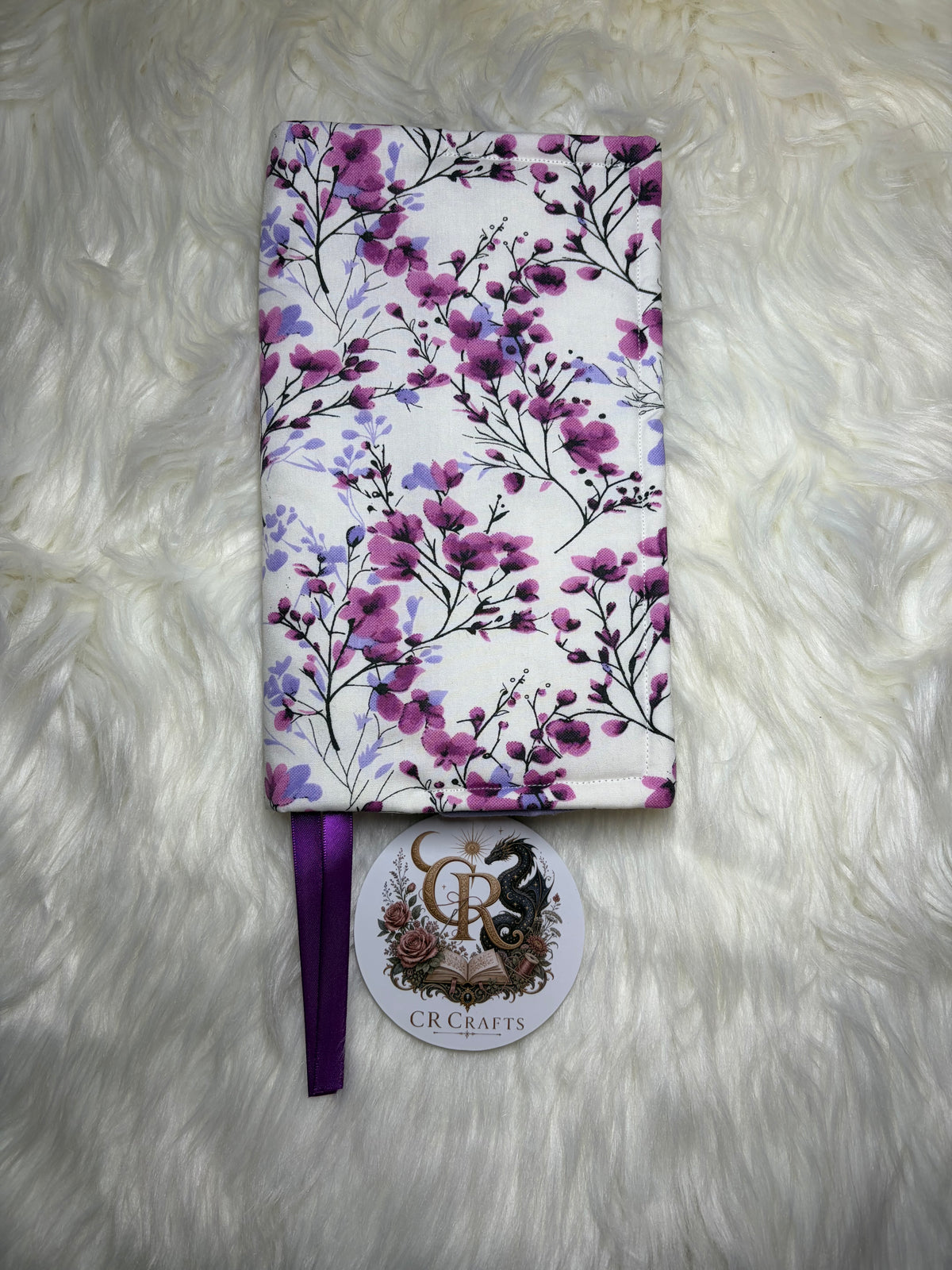 Handmade Adjustable Fabric Book Cover | 💕 Orchid Kiss