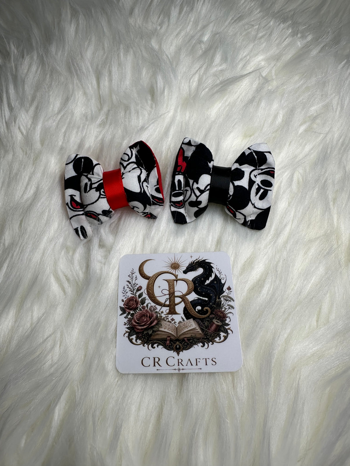 Handmade Puff Bow Hair Clips – Fabric Bow Hair Accessories |❤️ Mouse Magic