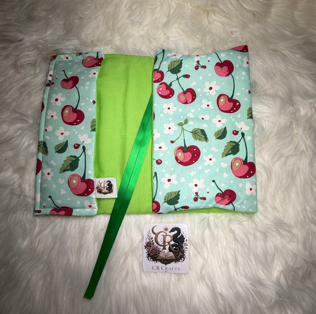Handmade Adjustable Fabric Book Cover | 🍒 Cherry Kiss