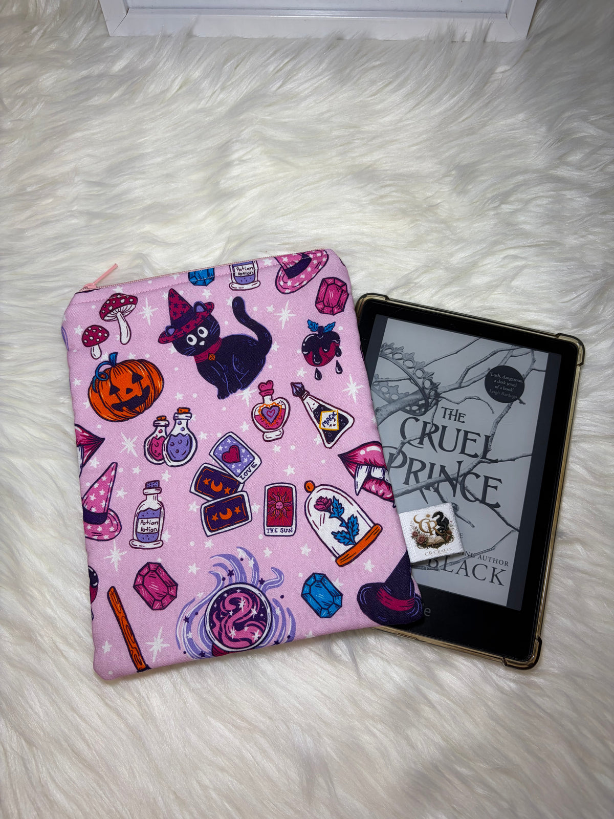 Handmade Padded Kindle & E-Reader Sleeve | 🔮 Pink Potion Party Collection