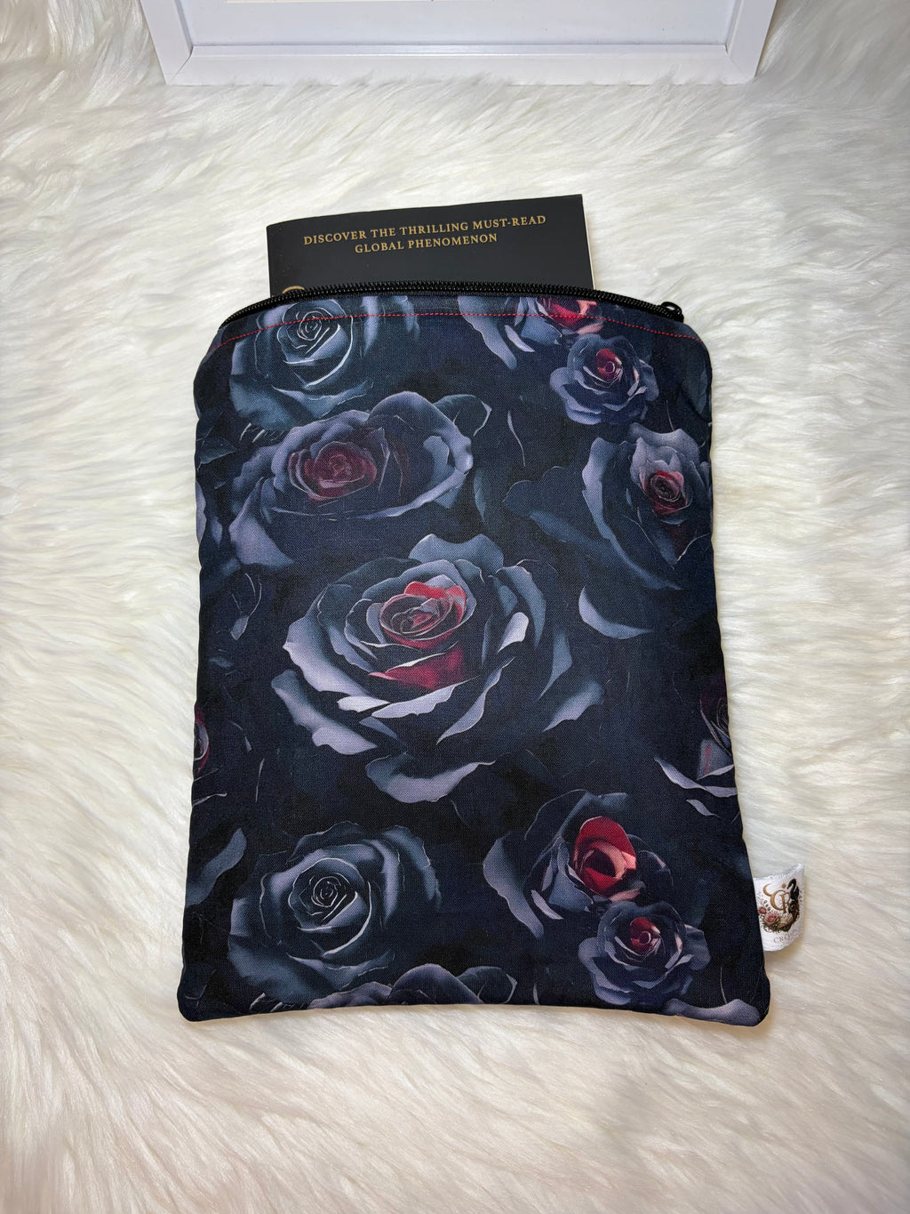 Book Sleeve with Zipper | 🌑 Midnight Rose Collection