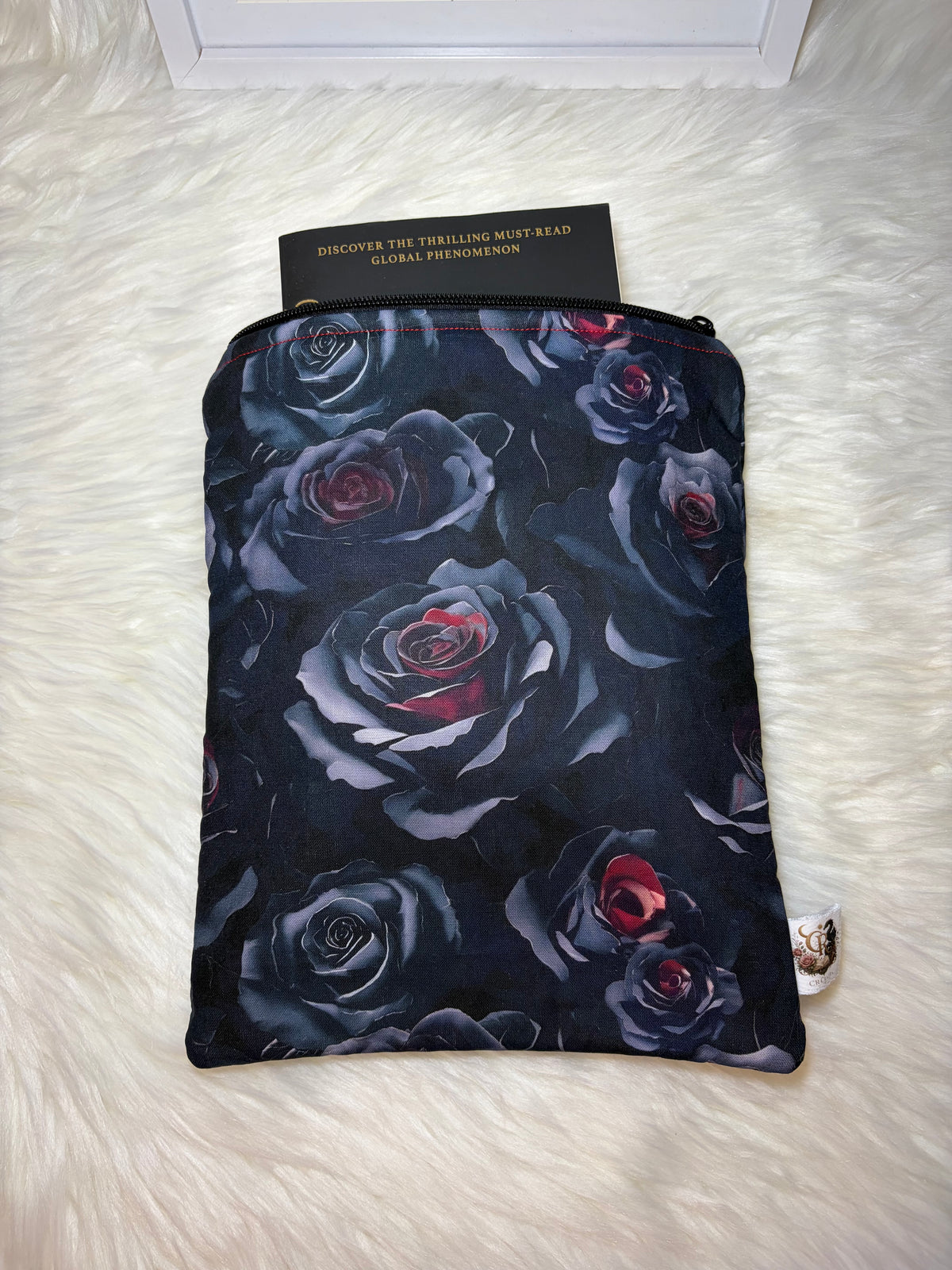 Book Sleeve with Zipper | 🌑 Midnight Rose Collection