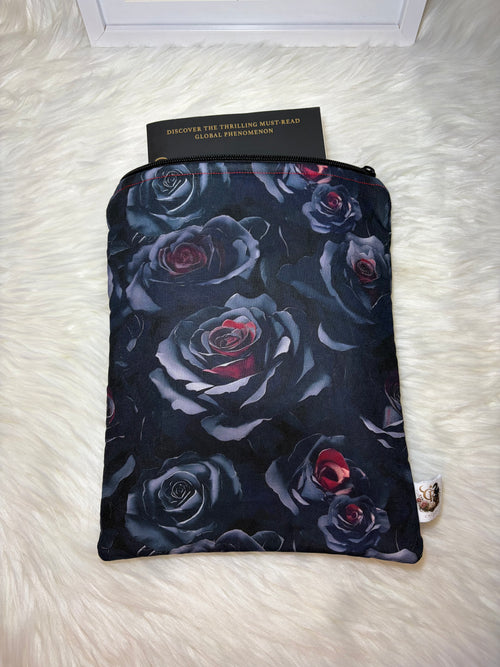Book Sleeve with Zipper | 🌑 Midnight Rose Collection