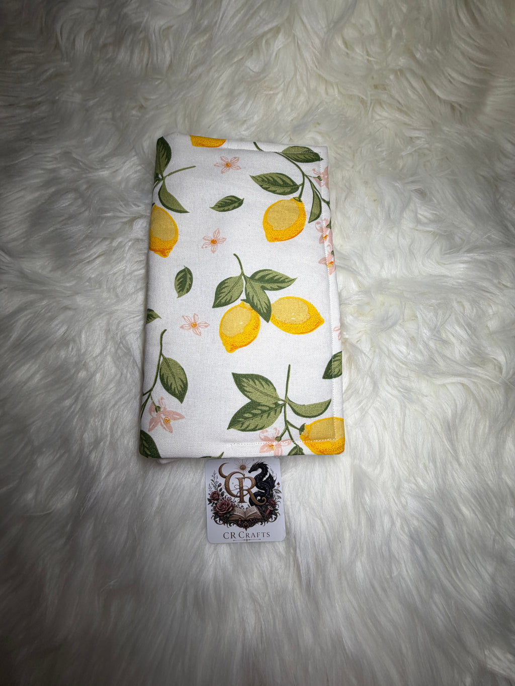 Handmade Adjustable Fabric Book Cover | 🍋 Lemon Blossom