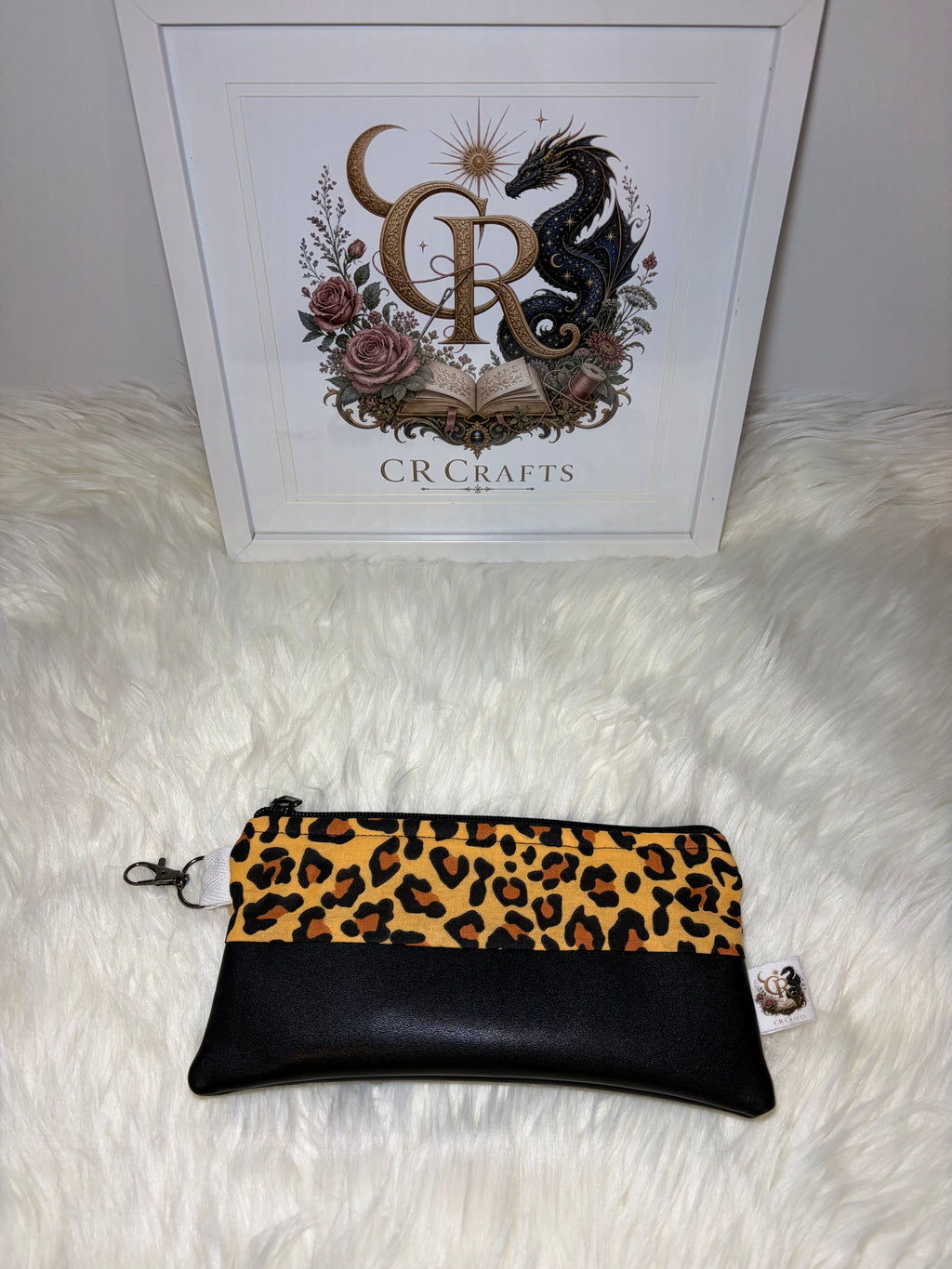 Leopard Print & Faux Leather Clutch 🐆🖤