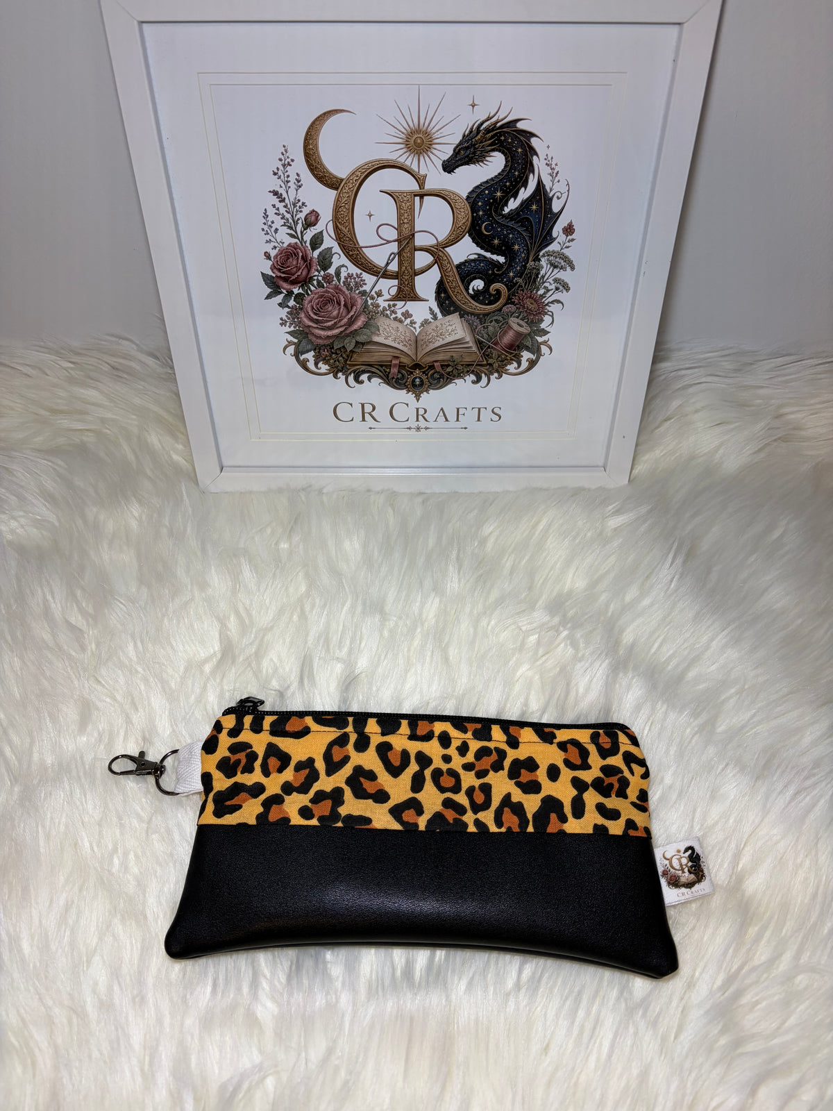 Leopard Print & Faux Leather Clutch 🐆🖤