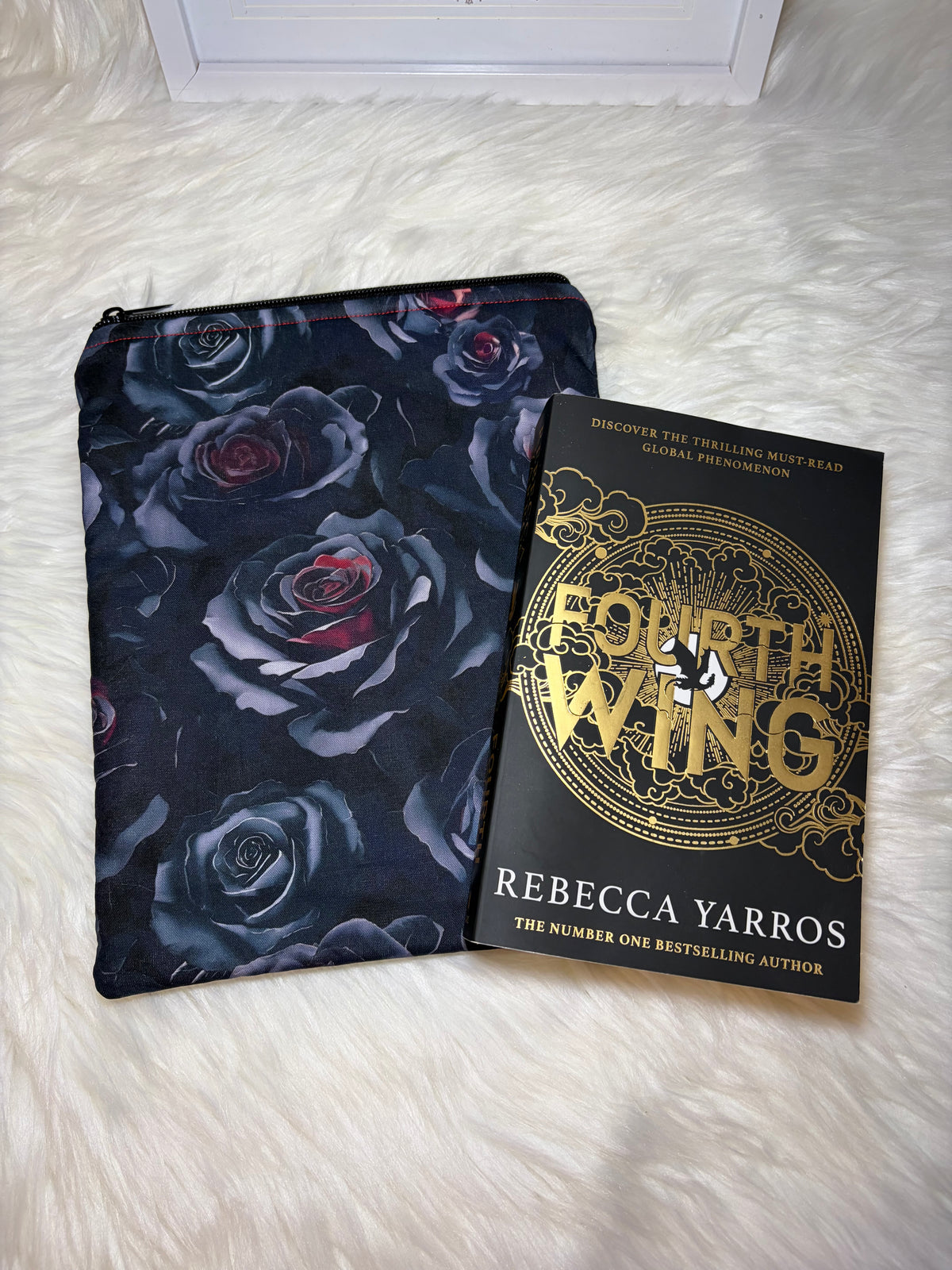 Book Sleeve with Zipper | 🌑 Midnight Rose Collection