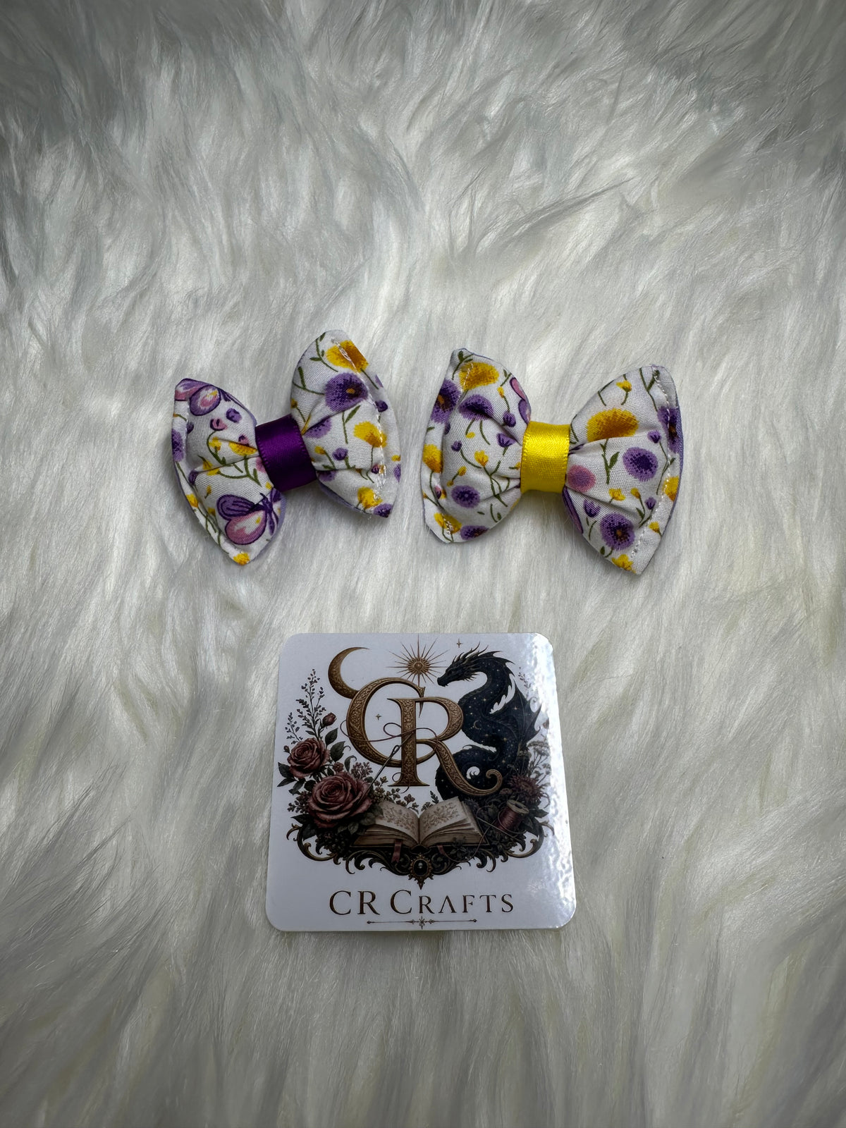 Handmade Puff Bow Hair Clips – Fabric Bow Hair Accessories |🦋 Lavender Meadow