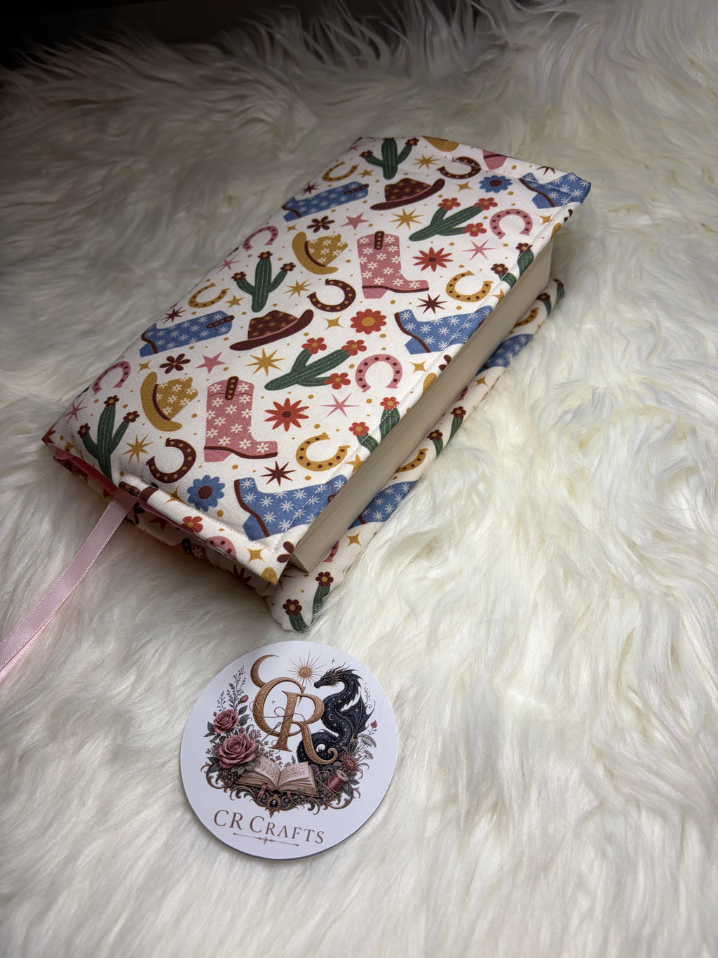 Handmade Adjustable Fabric Book Cover | 🌵 Rustic Rodeo