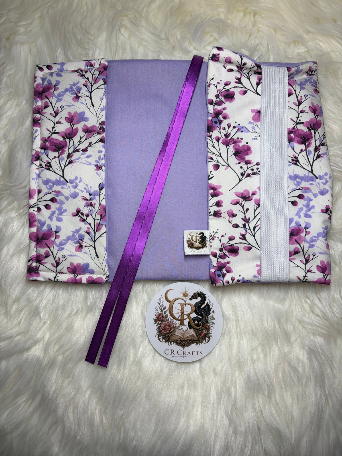 Handmade Adjustable Fabric Book Cover | 💕 Orchid Kiss