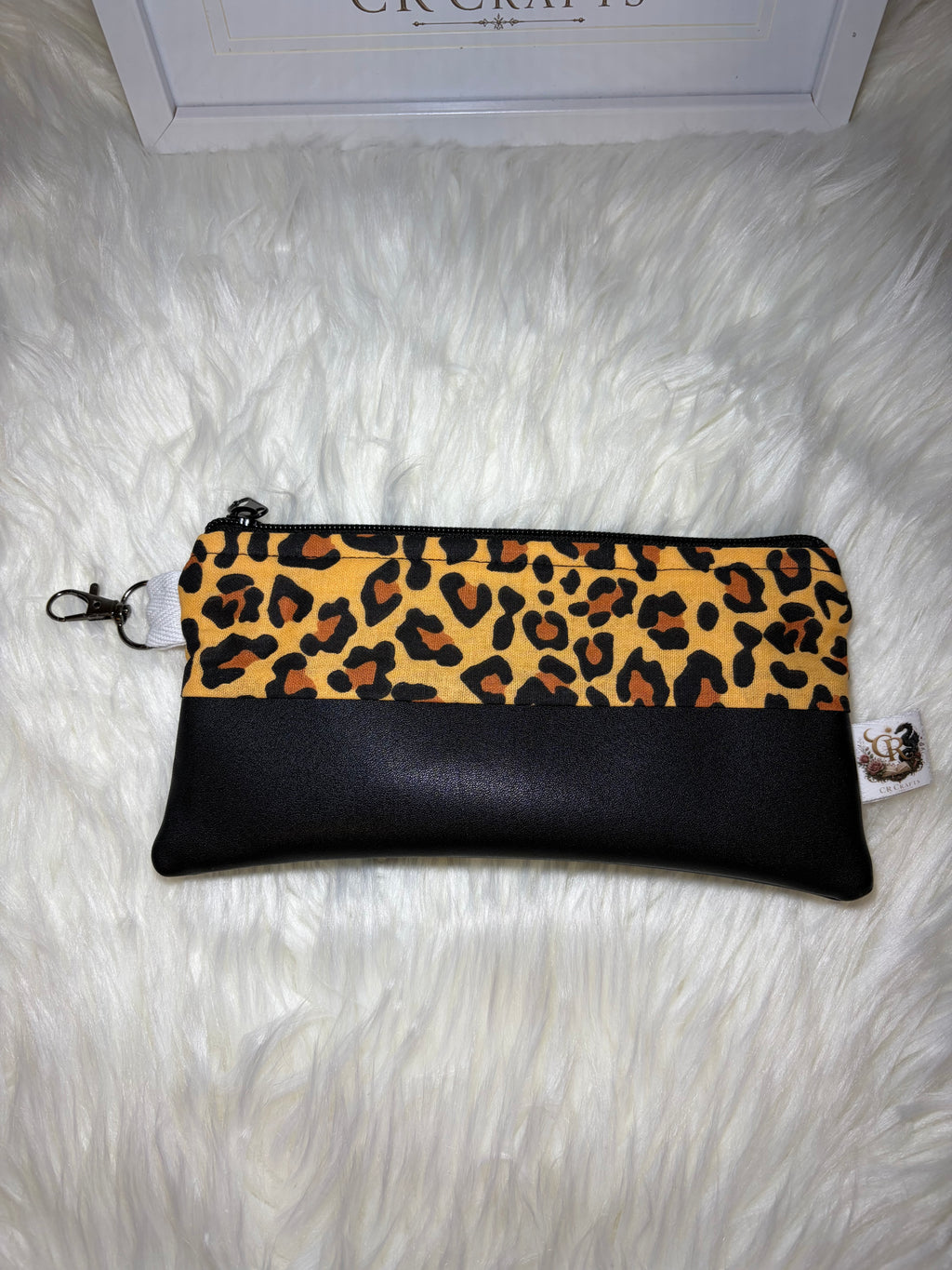 Leopard Print & Faux Leather Clutch 🐆🖤