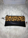 Leopard Print & Faux Leather Clutch 🐆🖤