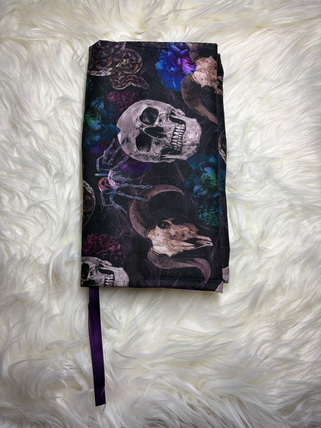 🌙 Handmade Adjustable Fabric Book Cover | 🌙 Midnight Garden Collection