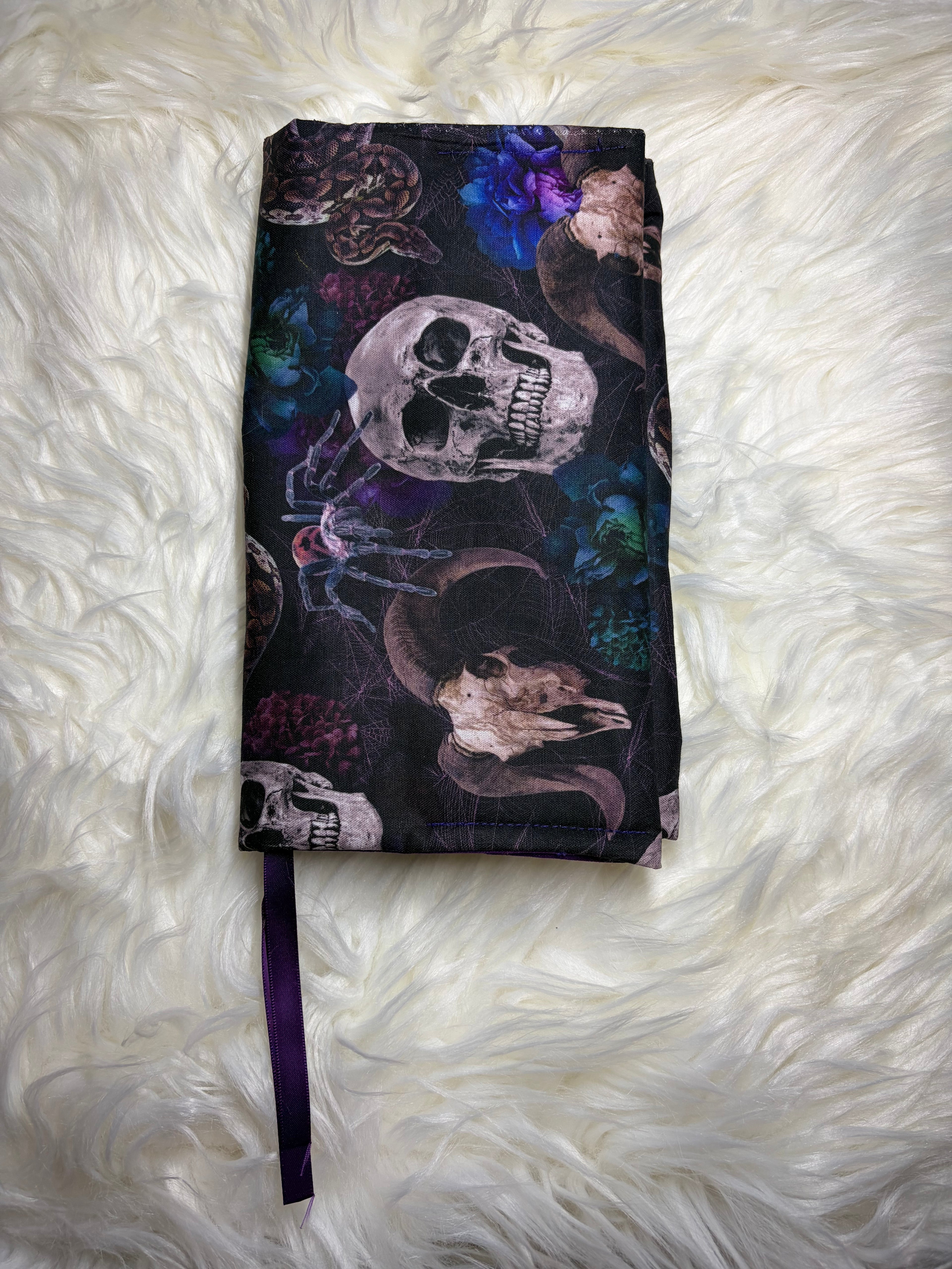 🌙 Handmade Adjustable Fabric Book Cover | 🌙 Midnight Garden Collection