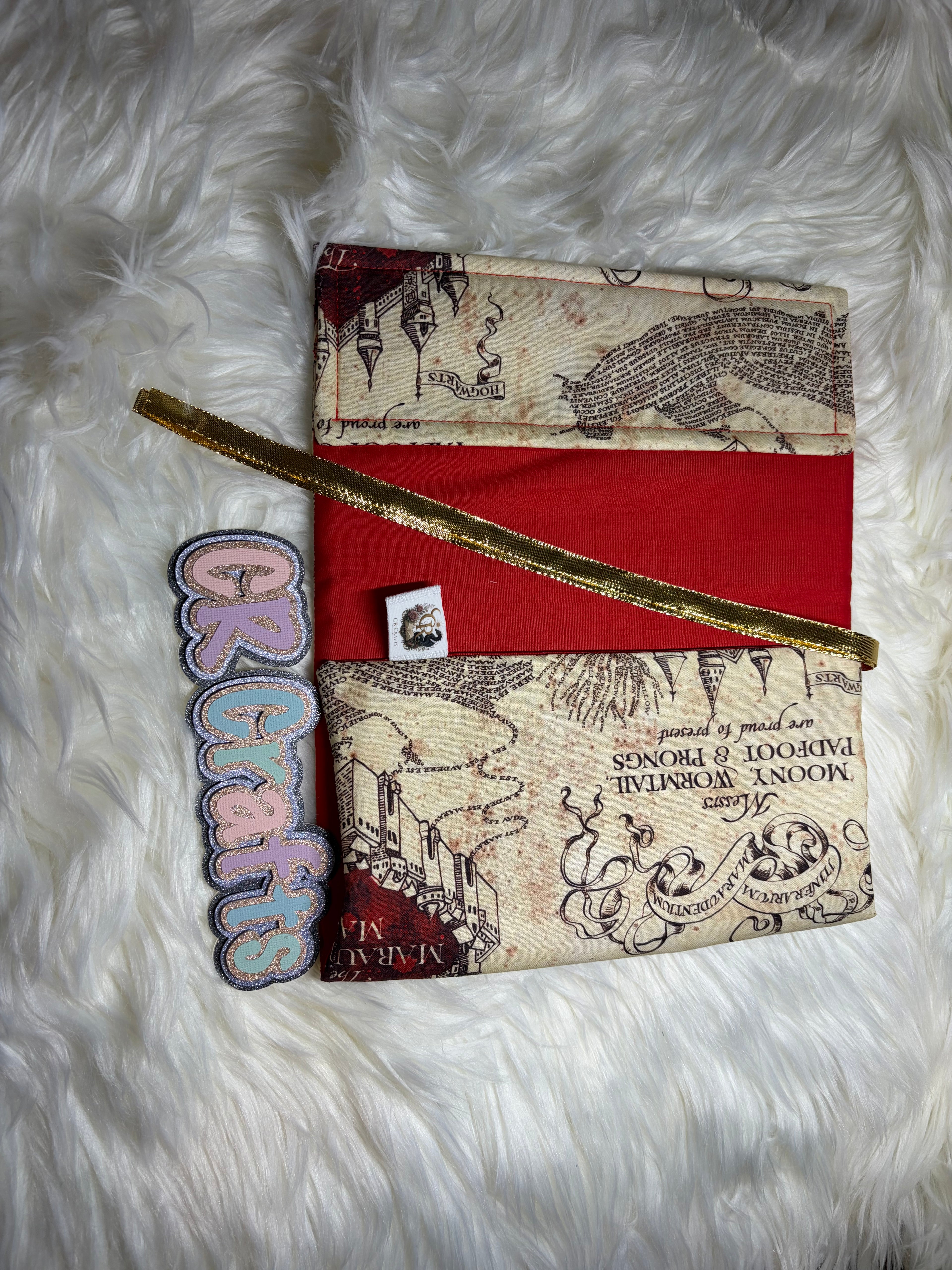 📜 Handmade Adjustable Fabric Book Cover | 📜 Marauder's Journey Collection