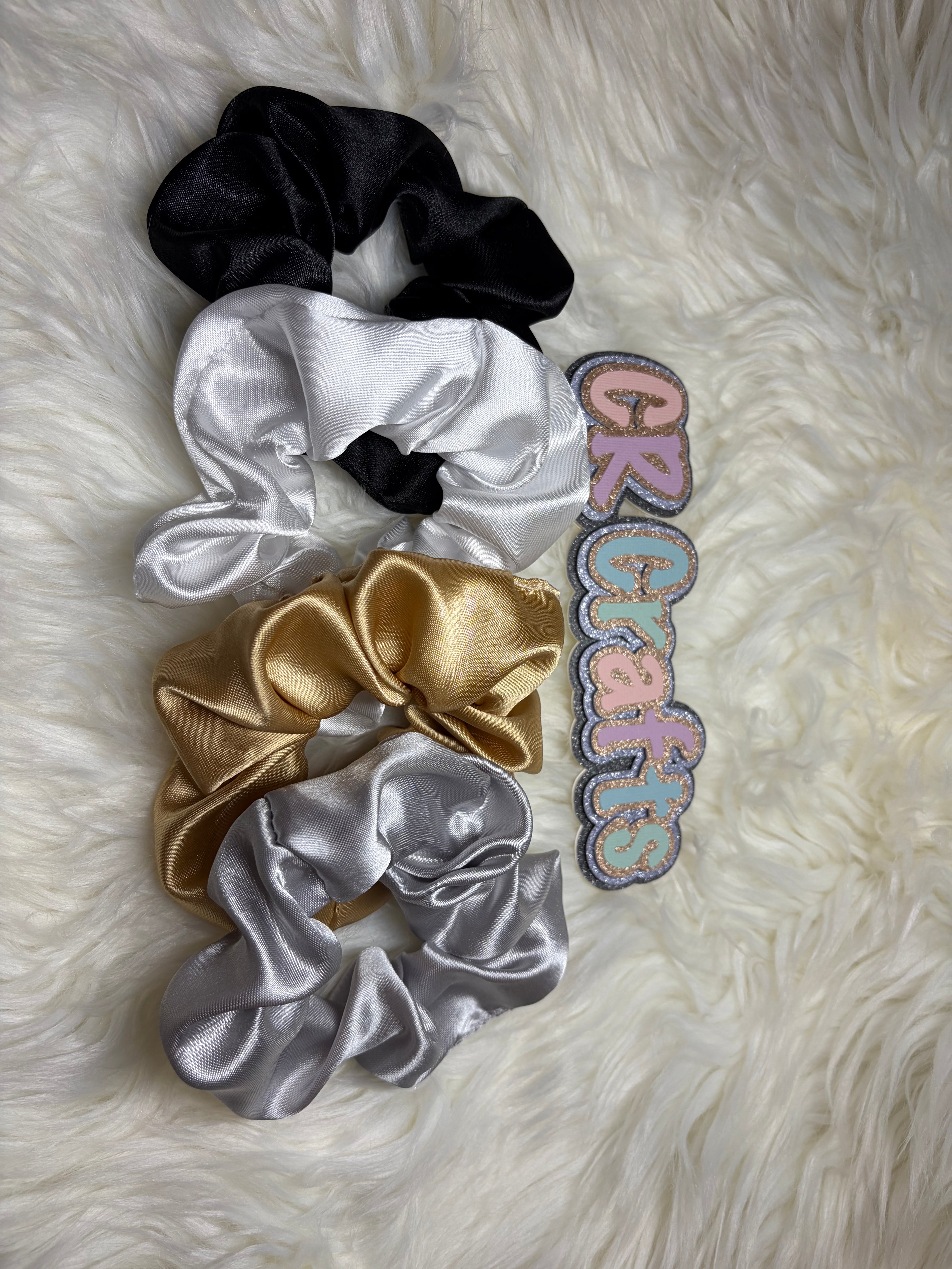 Handmade Black Satin Scrunchie | Everyday Elegance Collection