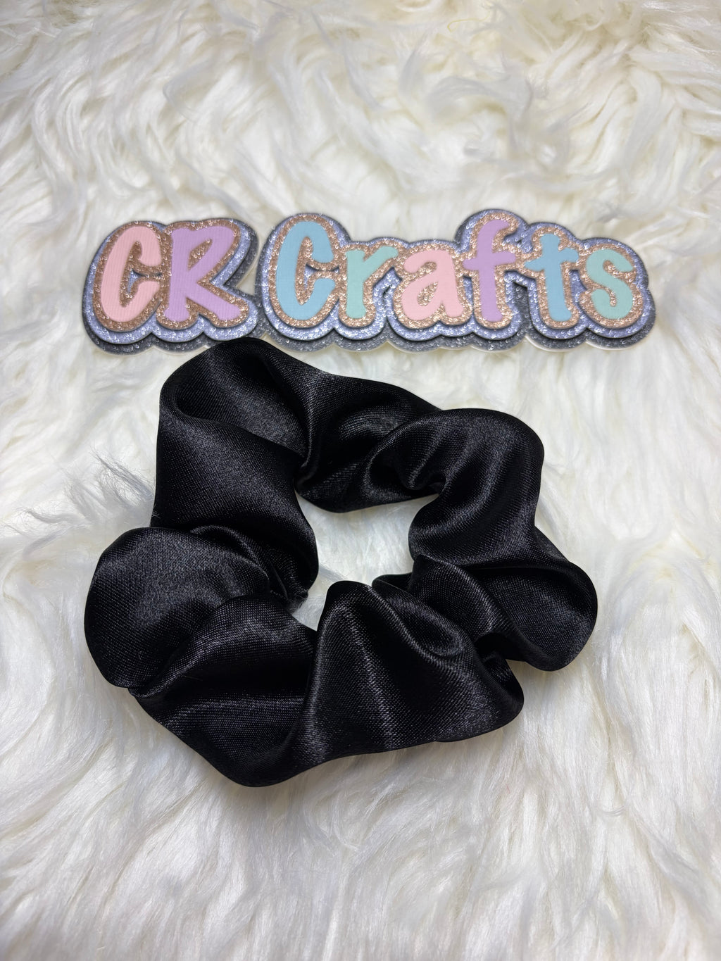 Handmade Black Satin Scrunchie | Everyday Elegance Collection