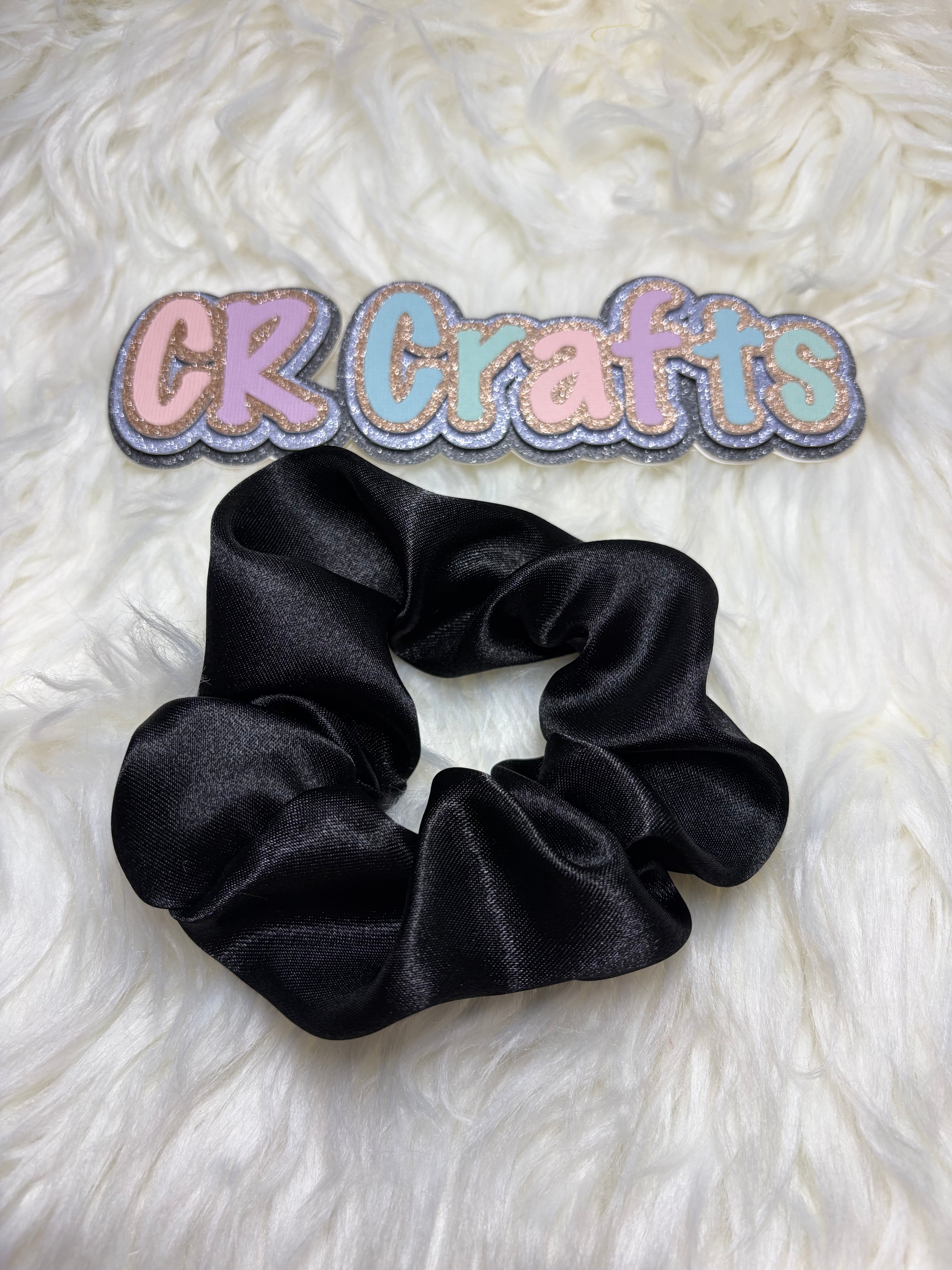 Handmade Black Satin Scrunchie | Everyday Elegance Collection
