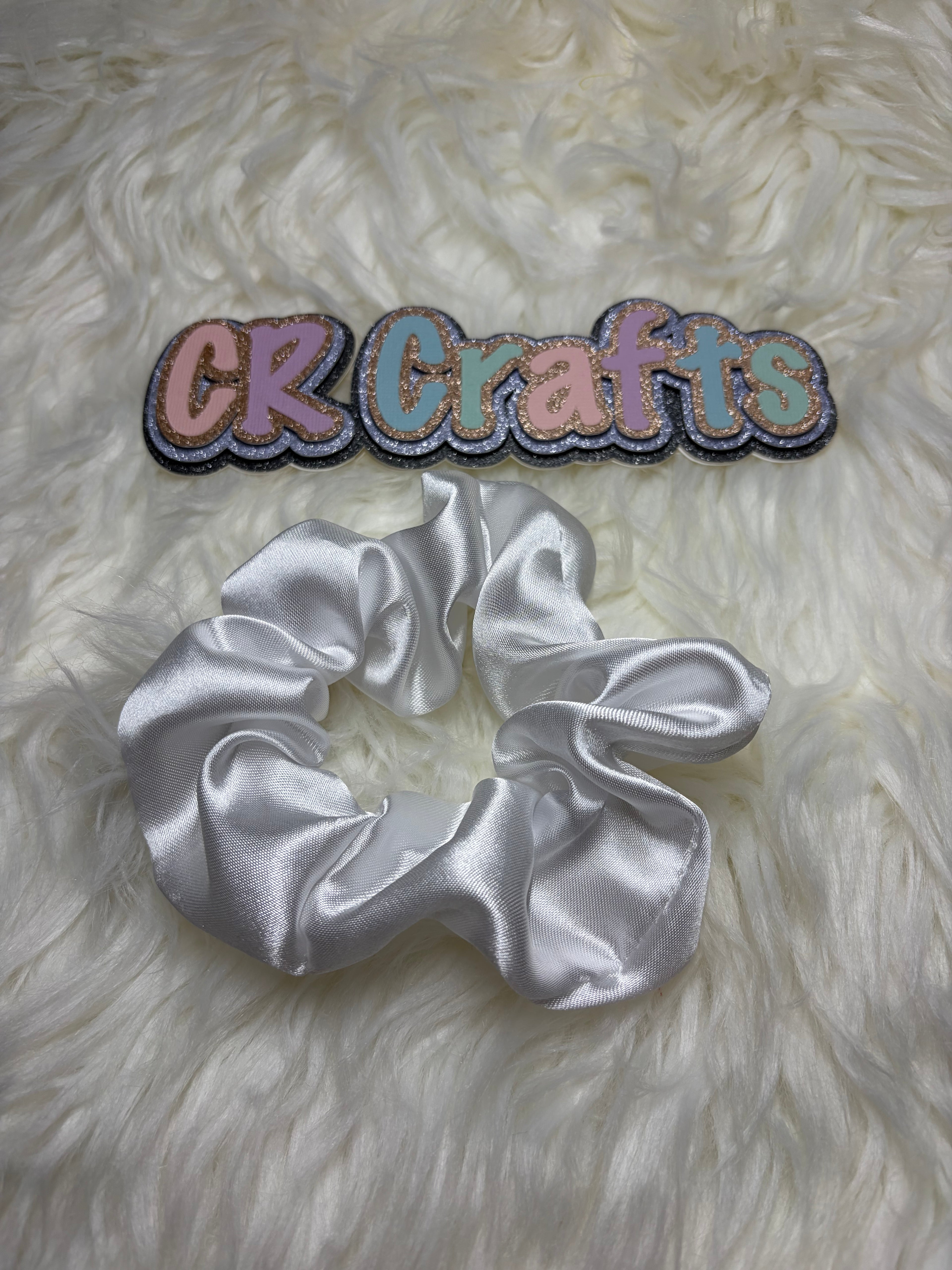 Handmade White Satin Scrunchie | Everyday Elegance Collection