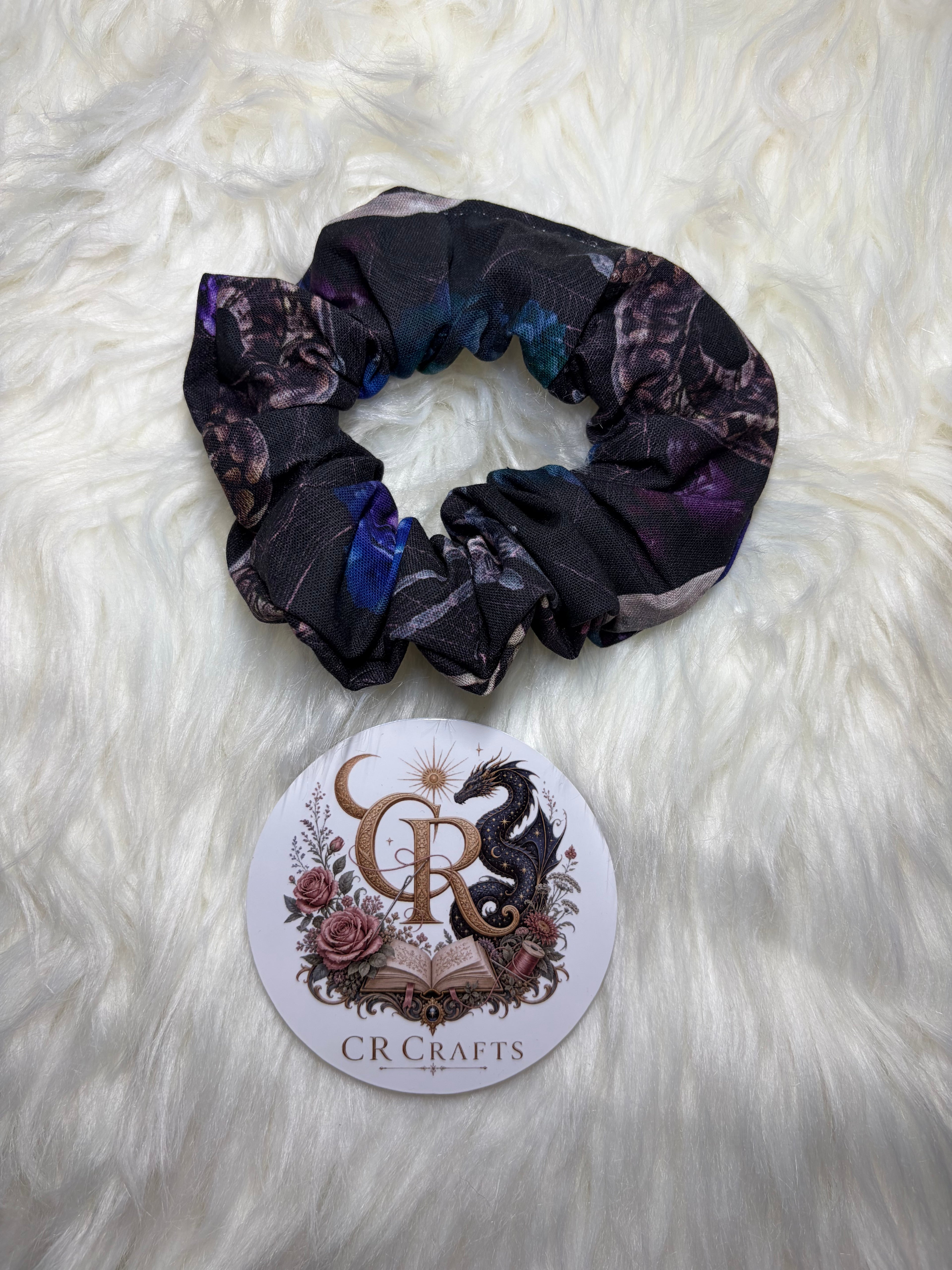 🌙 Handmade Cotton Scrunchie | 🌙 Midnight Garden Collection
