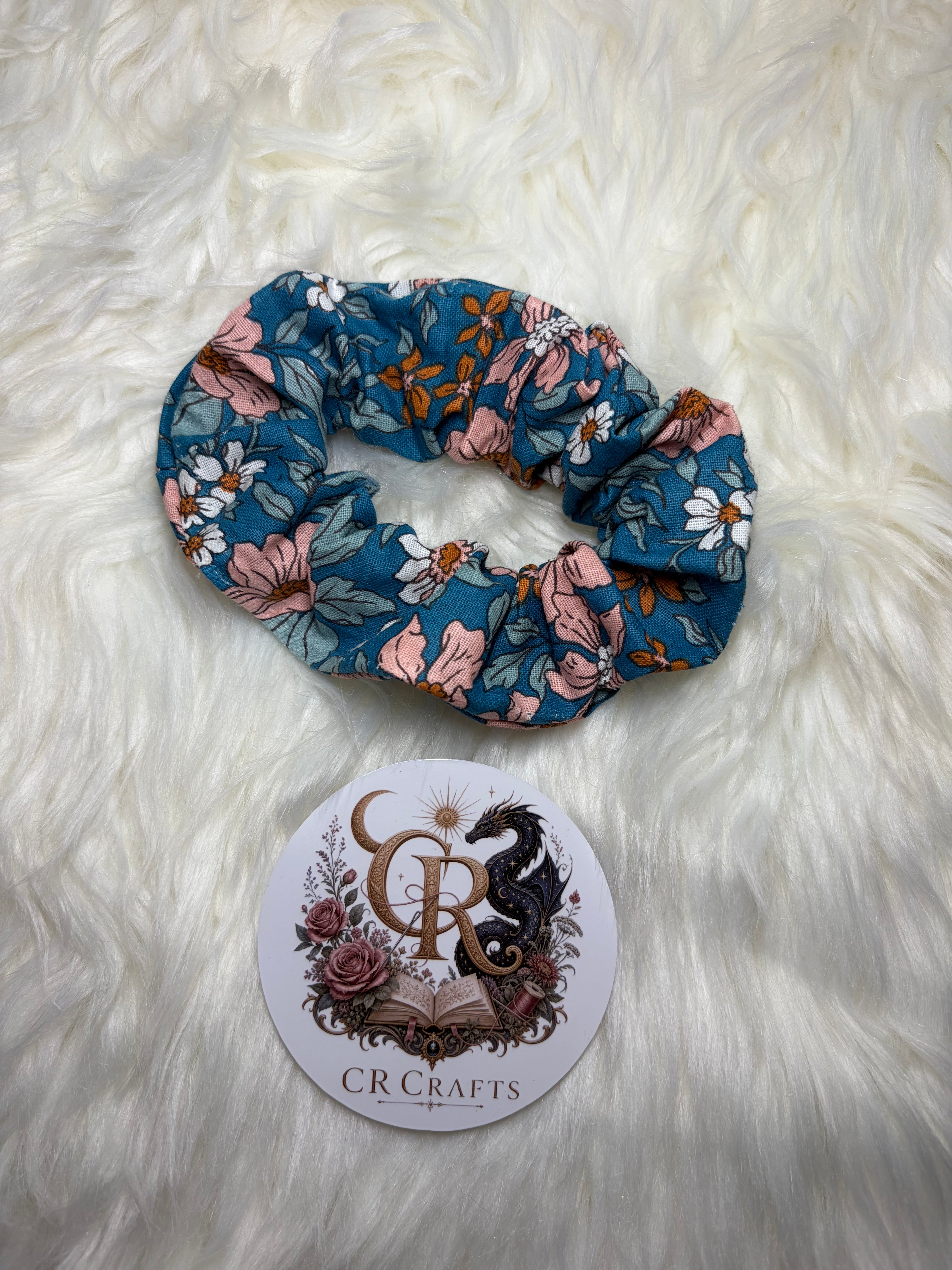 🌿 Handmade Cotton Scrunchie | 🌿 Enchanted Meadow Collection