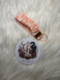 🍑 Handmade Scrunchie Wristlet Keychain | 🍑 Peach Blossom Collection