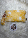 🌼 Handmade Matching Clutch & Scrunchie Wristlet Keychain |🌼 Golden Daisy Collection