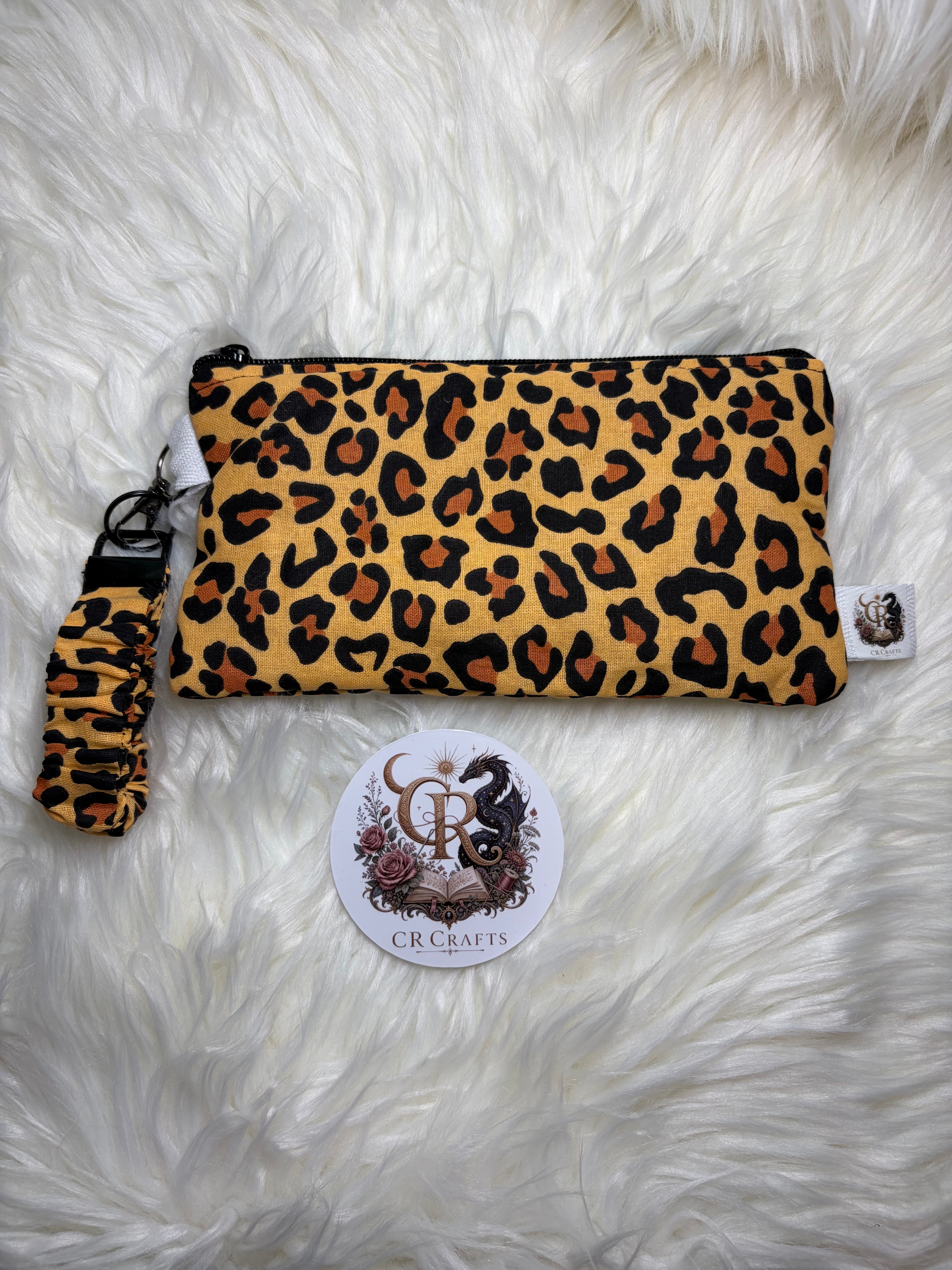 🐆 Handmade Matching Clutch & Scrunchie Wristlet Keychain | 🐆 Wild Luxe Collection