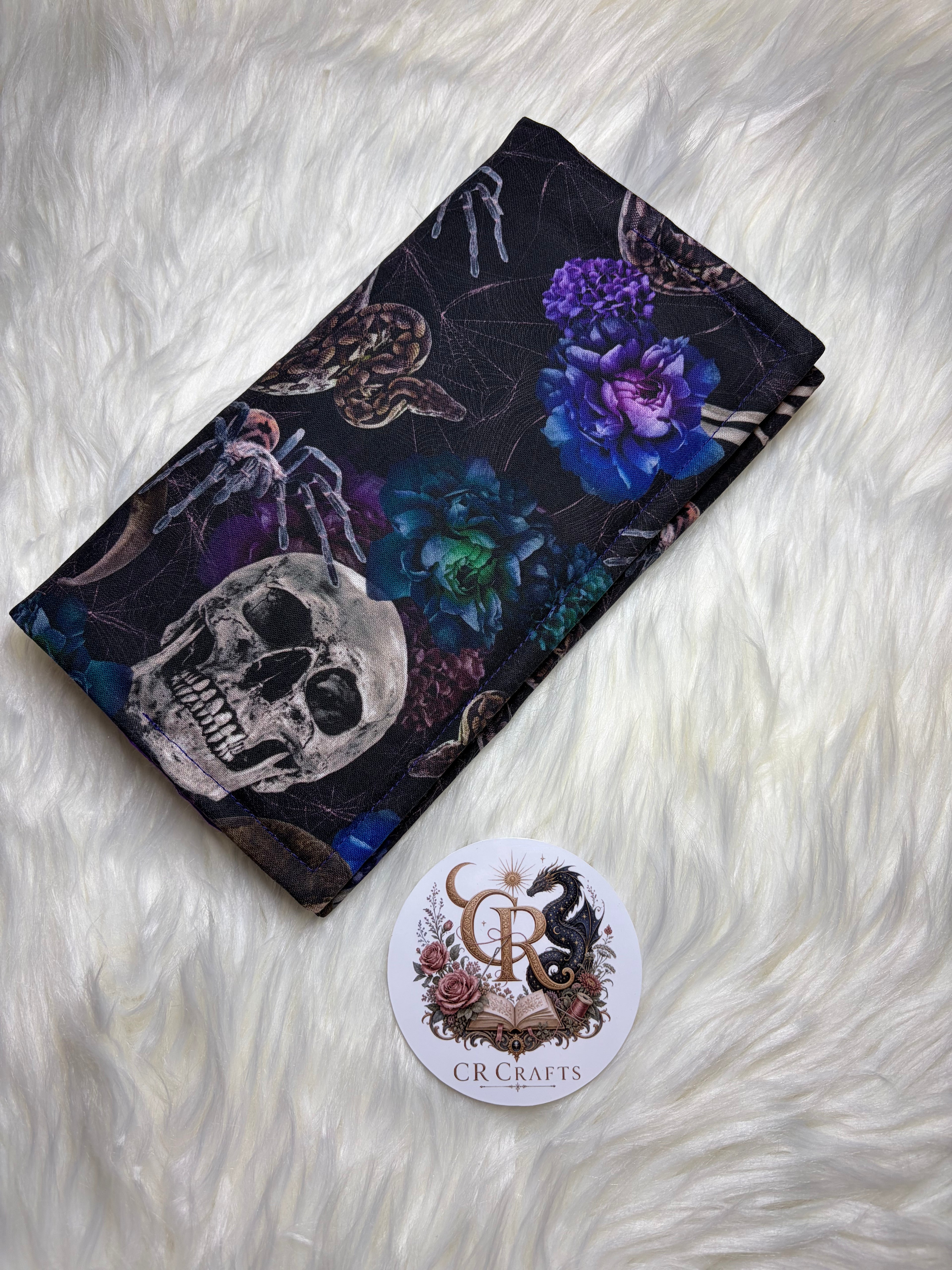 🌙 Handmade Adjustable Fabric Book Cover | 🌙 Midnight Garden Collection