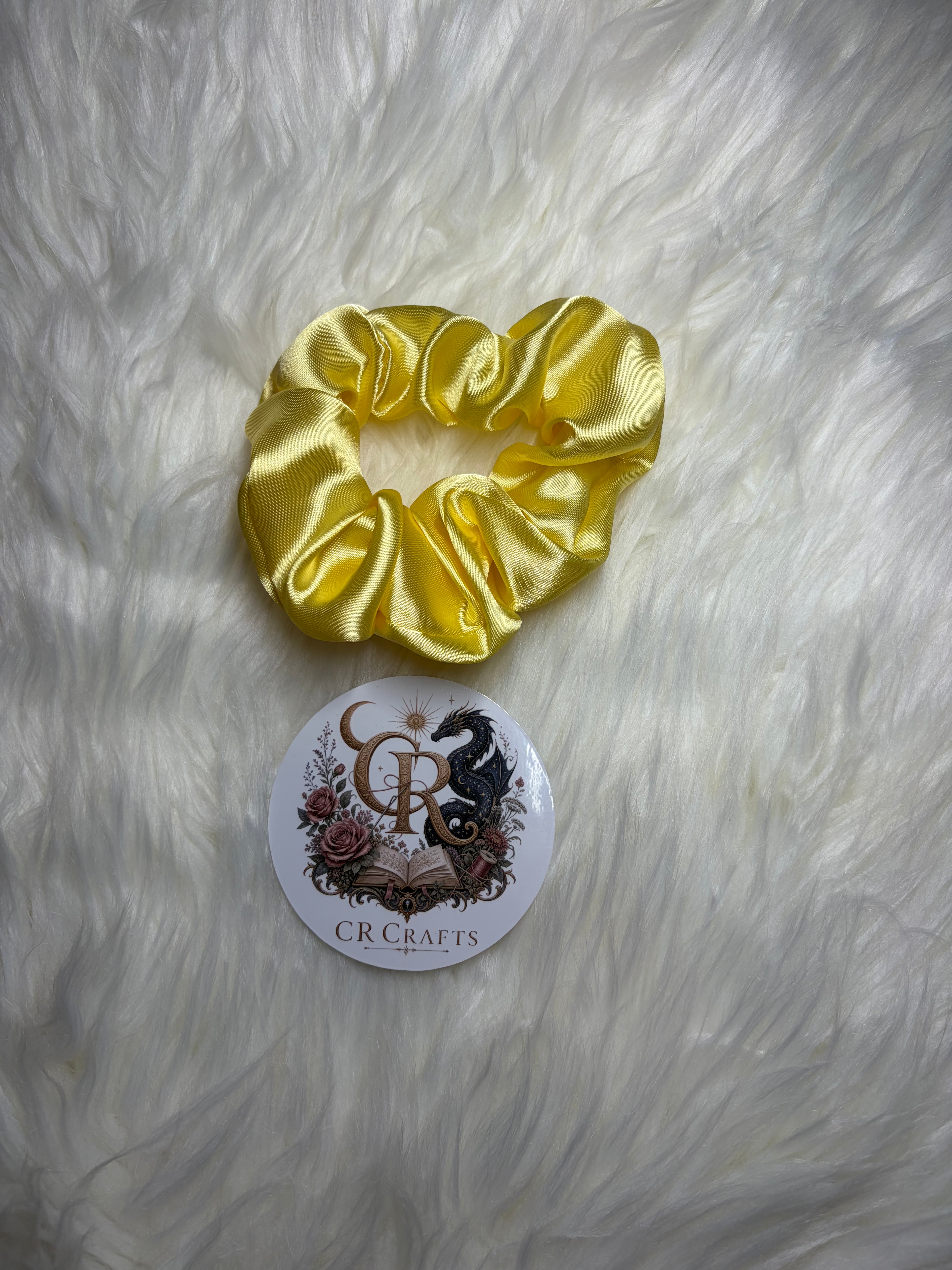 Handmade Yellow Satin Scrunchie | Pastel Dreams Collection