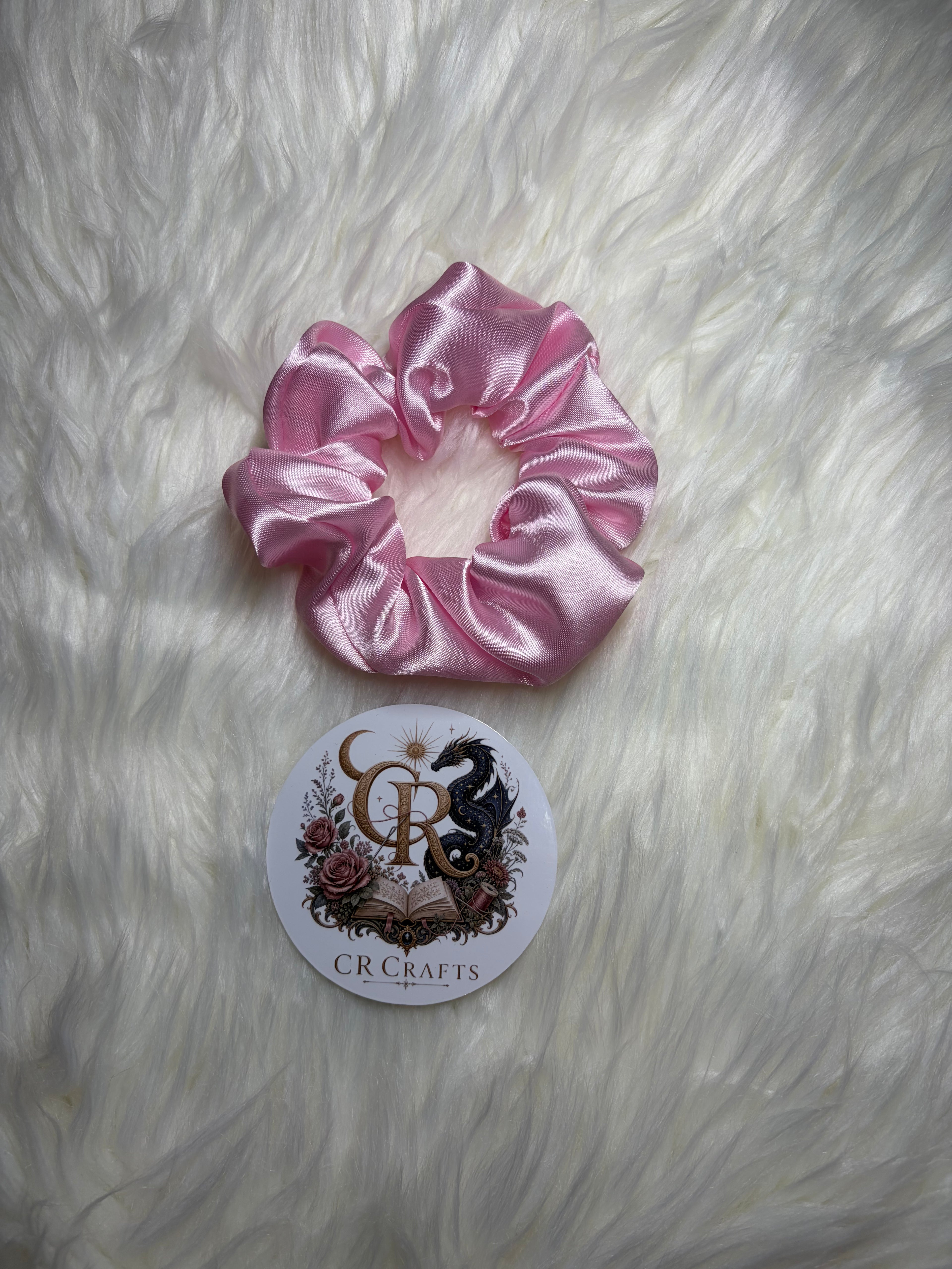 Handmade Pink Satin Scrunchie | Pastel Dreams Collection