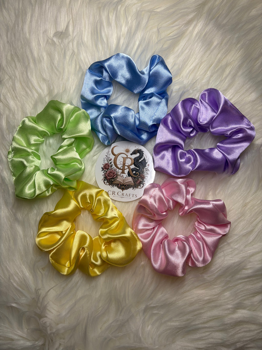 Handmade Green Satin Scrunchie | Pastel Dreams Collection