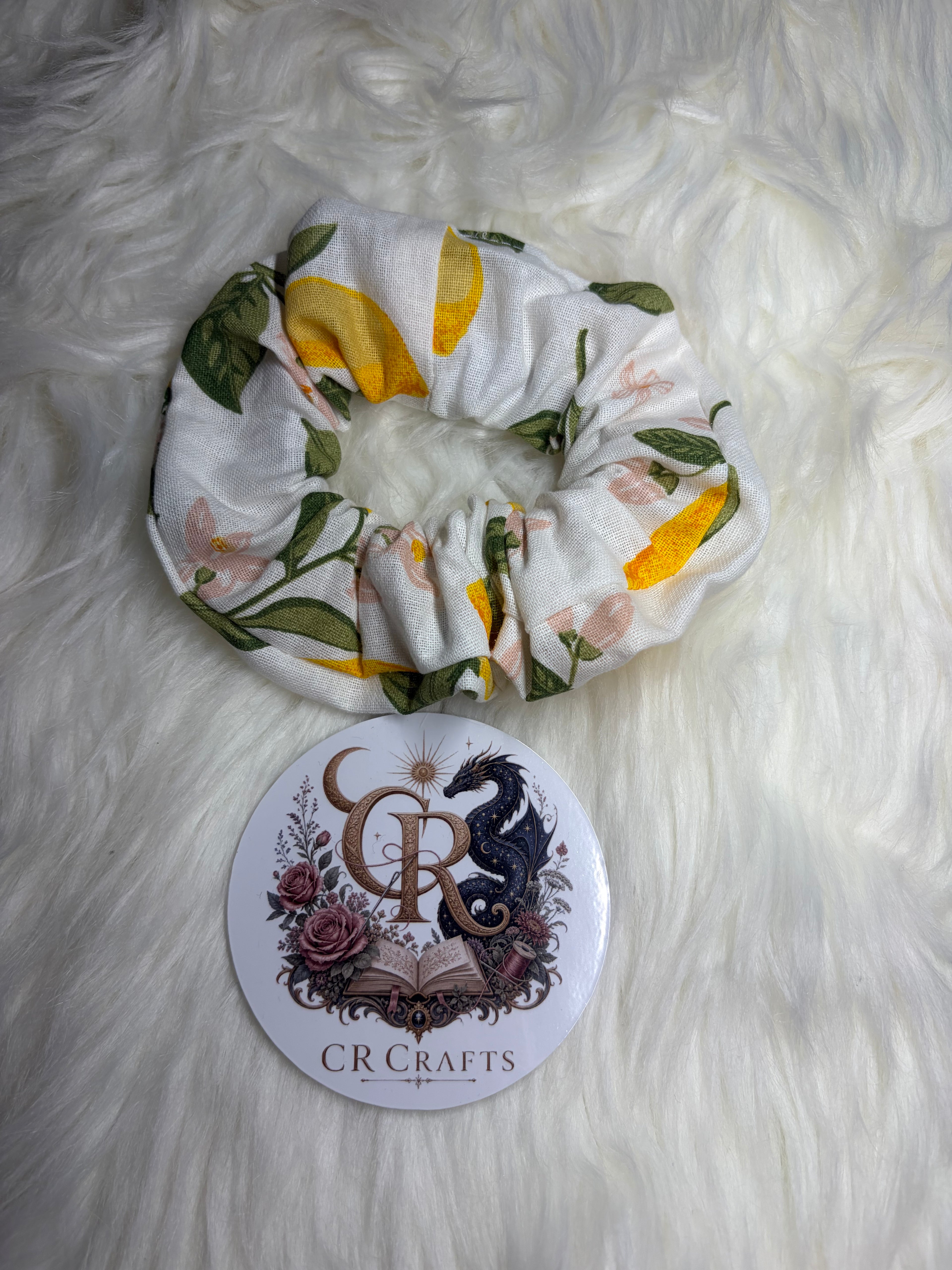 Handmade Cotton Scrunchie | Lemon Blossom Collection