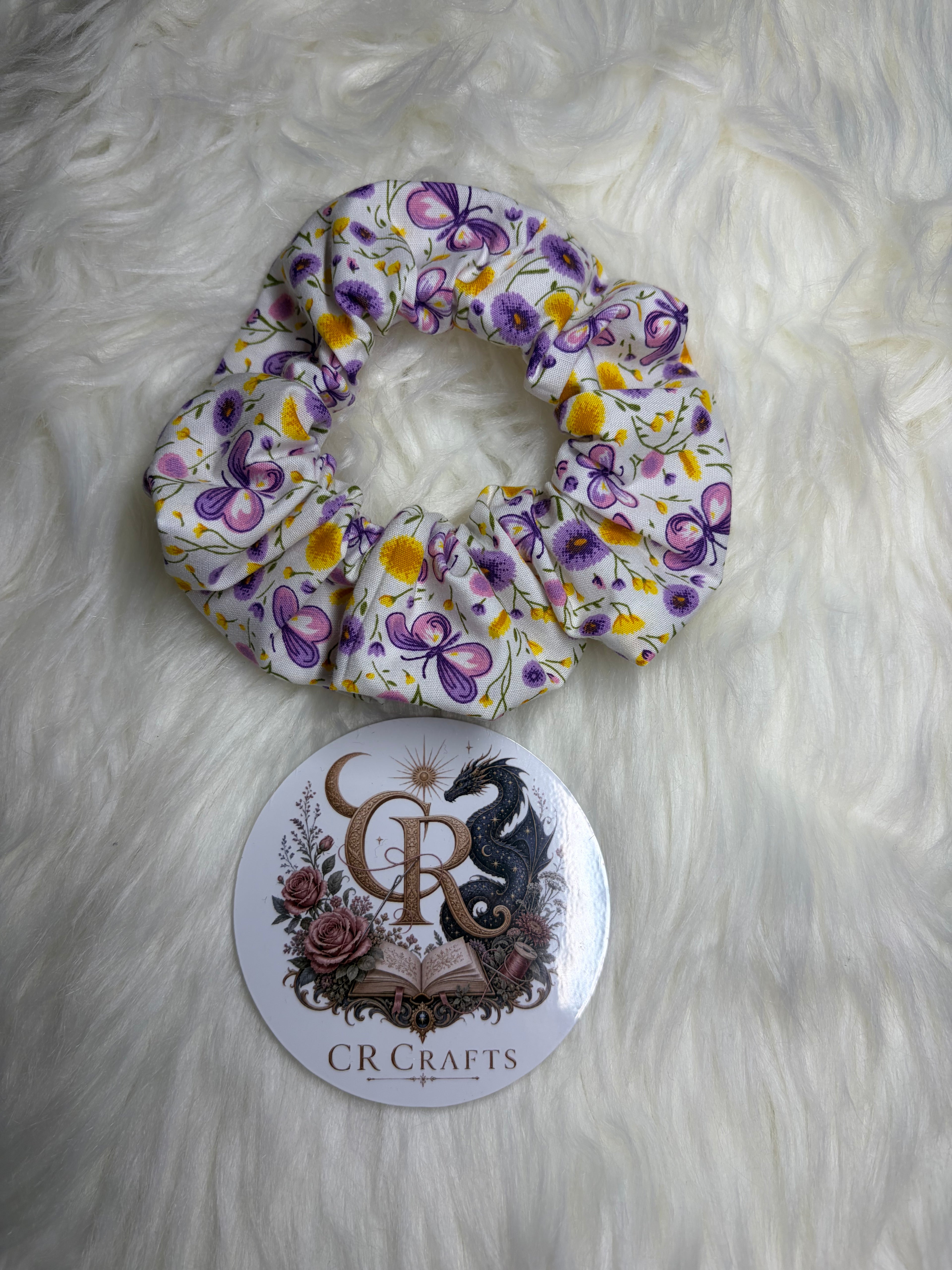 Handmade Cotton Scrunchie | Lavender Meadow Collection
